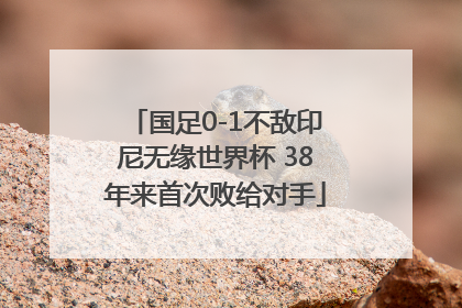 国足0-1不敌印尼无缘世界杯 38年来首次败给对手