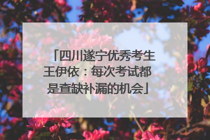 四川遂宁优秀考生王伊依：每次考试都是查缺补漏的机会