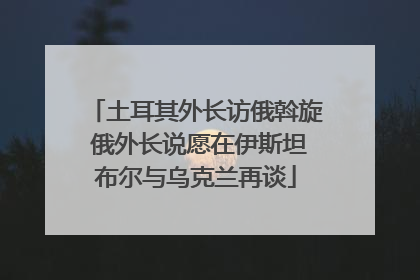 土耳其外长访俄斡旋 俄外长说愿在伊斯坦布尔与乌克兰再谈