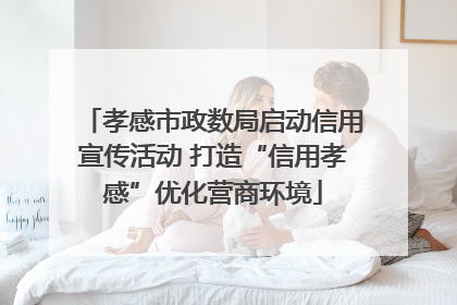 孝感市政数局启动信用宣传活动 打造“信用孝感”优化营商环境