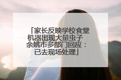 家长反映学校食堂机器出现大量虫子 余姚市多部门回应：已去现场处理