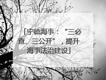 宁德海事：“三必查、三公开”，提升海事法治建设