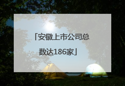 安徽上市公司总数达186家