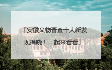 安徽文物普查十大新发现揭晓！一起来看看