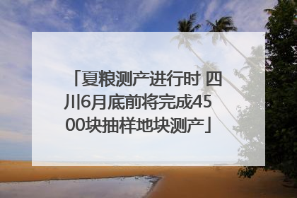 夏粮测产进行时 四川6月底前将完成4500块抽样地块测产