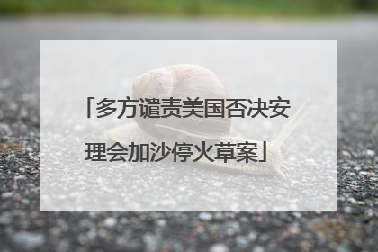 多方谴责美国否决安理会加沙停火草案