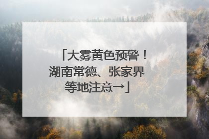 大雾黄色预警！湖南常德、张家界等地注意→