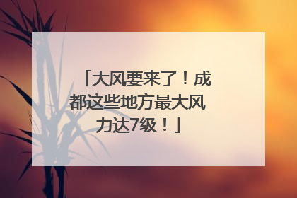 大风要来了！成都这些地方最大风力达7级！