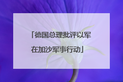 德国总理批评以军在加沙军事行动