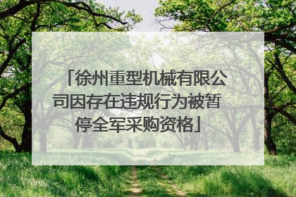 徐州重型机械有限公司因存在违规行为被暂停全军采购资格