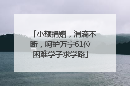 小额捐赠，涓滴不断，呵护万宁61位困难学子求学路