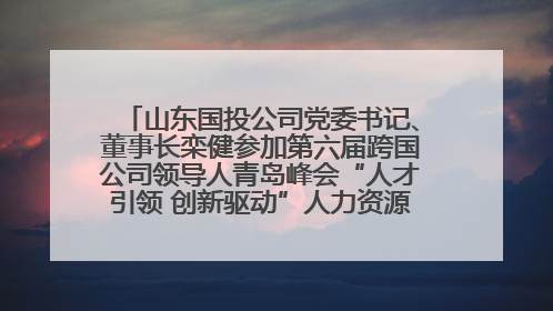 山东国投公司党委书记、董事长栾健参加第六届跨国公司领导人青岛峰会“人才引领 创新驱动”人力资源高质量发展对话会