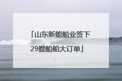 山东新能船业签下29艘船舶大订单
