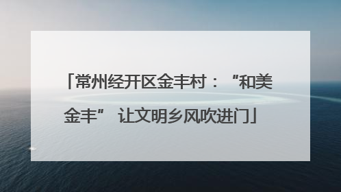 常州经开区金丰村：“和美金丰” 让文明乡风吹进门
