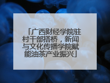 广西财经学院驻村干部搭桥，新闻与文化传播学院赋能油茶产业振兴