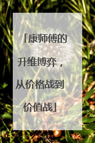 康师傅的升维博弈，从价格战到价值战