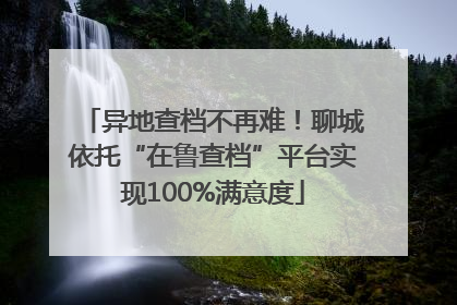 异地查档不再难！聊城依托“在鲁查档”平台实现100%满意度
