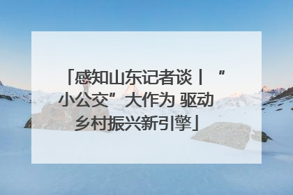 感知山东记者谈丨“小公交”大作为 驱动乡村振兴新引擎