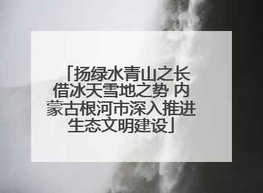 扬绿水青山之长 借冰天雪地之势 内蒙古根河市深入推进生态文明建设