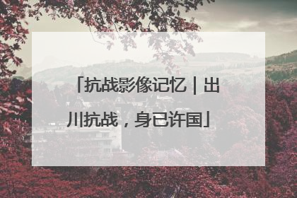 抗战影像记忆｜出川抗战，身已许国