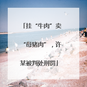 挂“牛肉”卖“母猪肉”，许某被判处刑罚