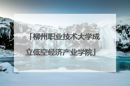 柳州职业技术大学成立低空经济产业学院