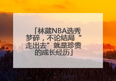 林葳NBA选秀梦碎，不论结局“走出去”就是珍贵的成长经历