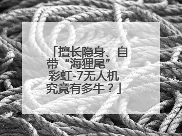 擅长隐身、自带“海狸尾” 彩虹-7无人机究竟有多牛？