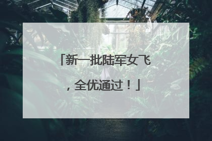 新一批陆军女飞，全优通过！