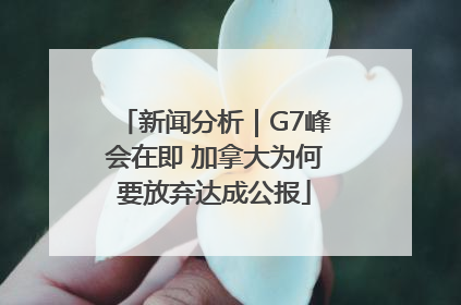 新闻分析｜G7峰会在即 加拿大为何要放弃达成公报