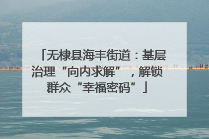 无棣县海丰街道：基层治理“向内求解”，解锁群众“幸福密码”