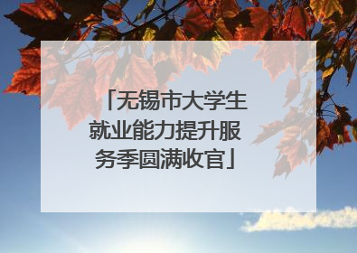 无锡市大学生就业能力提升服务季圆满收官
