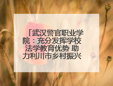 武汉警官职业学院：充分发挥学校法学教育优势 助力利川市乡村振兴全面发展