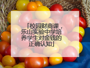 校园财商课，乐山实验中学培养学生对金钱的正确认知