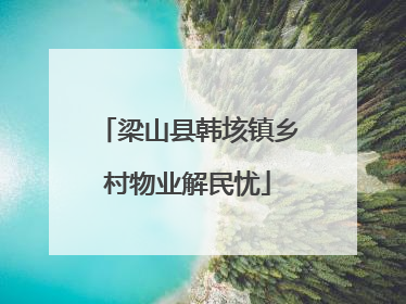 梁山县韩垓镇乡村物业解民忧