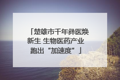 楚雄市千年彝医焕新生 生物医药产业跑出“加速度”