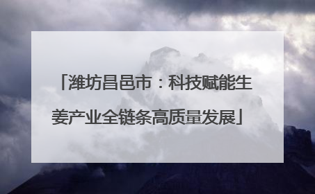 潍坊昌邑市：科技赋能生姜产业全链条高质量发展