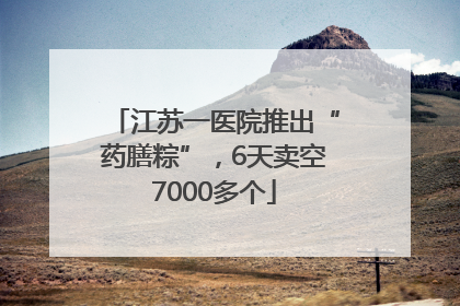 江苏一医院推出“药膳粽”，6天卖空7000多个