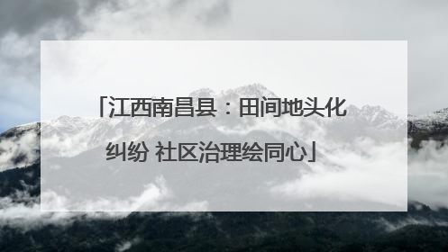 江西南昌县：田间地头化纠纷 社区治理绘同心