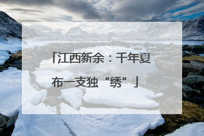 江西新余：千年夏布一支独“绣”