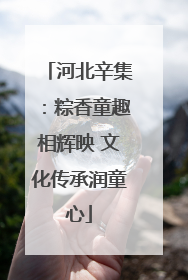 河北辛集：粽香童趣相辉映 文化传承润童心