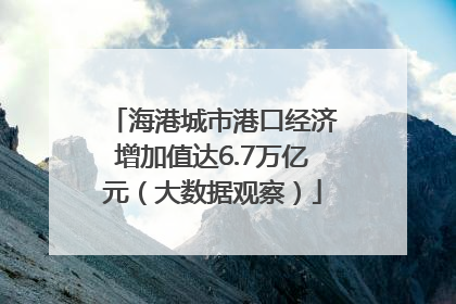 海港城市港口经济增加值达6.7万亿元（大数据观察）
