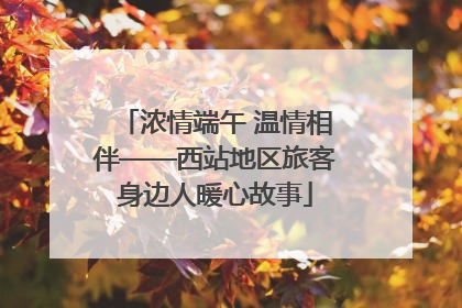 浓情端午 温情相伴——西站地区旅客身边人暖心故事