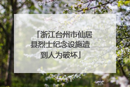 浙江台州市仙居县烈士纪念设施遭到人为破坏