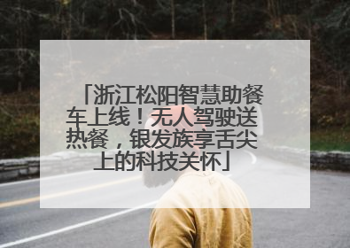浙江松阳智慧助餐车上线！无人驾驶送热餐，银发族享舌尖上的科技关怀