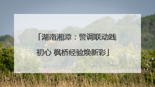 湖南湘潭：警调联动践初心 枫桥经验焕新彩