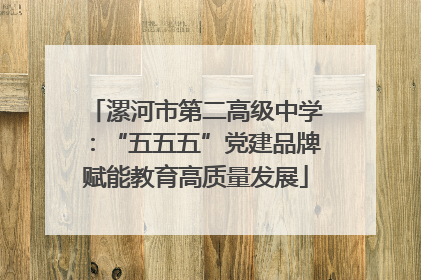 漯河市第二高级中学：“五五五”党建品牌赋能教育高质量发展