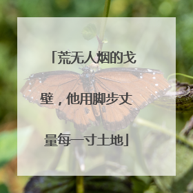 荒无人烟的戈壁，他用脚步丈量每一寸土地