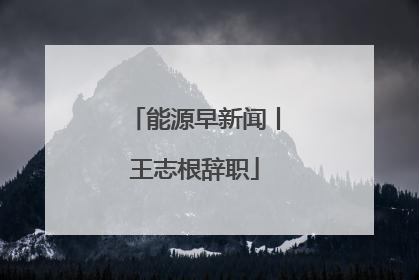 能源早新闻丨王志根辞职