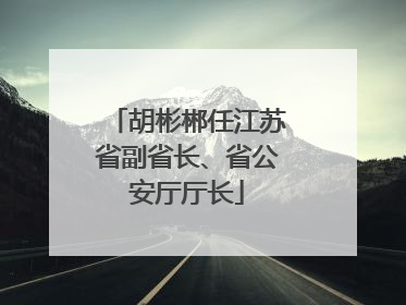 胡彬郴任江苏省副省长、省公安厅厅长